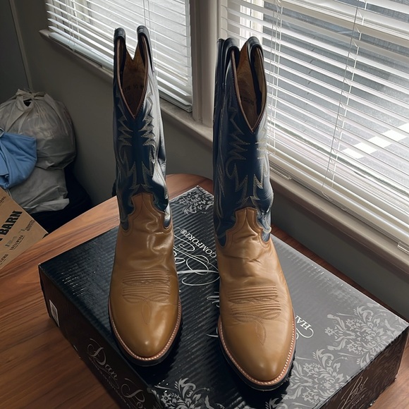Caramel Cowhide Dan Post Cowboy Boots. Size 10 EW. Made in Mexico - Picture 2 of 7